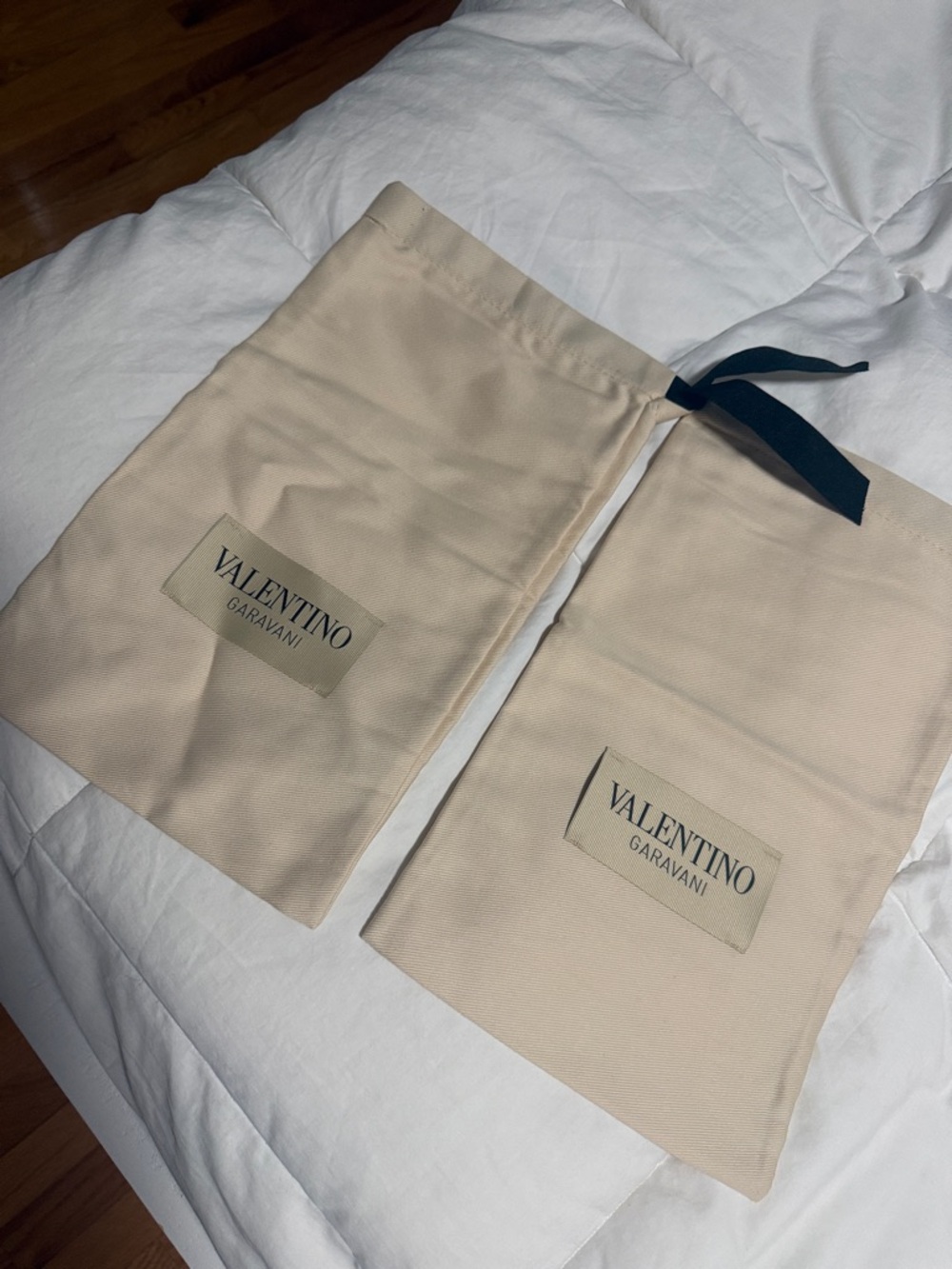 Valentino Garavani Beige Designer Dust Bag Pair
